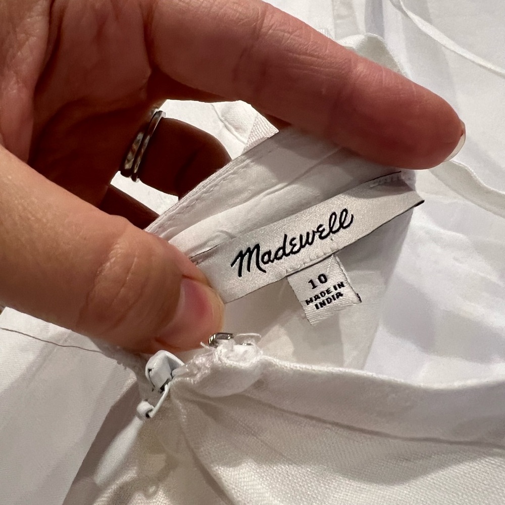 Madewell White Maxi Dress with Eyelet Trim - Picture 10 of 12